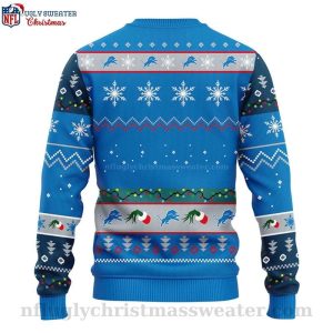 12 Grinch Xmas Day Graphic Ugly Christmas Sweater – Detroit Lions Edition