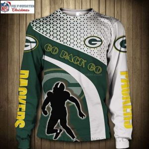 Abstract Geometric Patterned Green Bay Packers Ugly Christmas Sweater