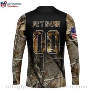 American Flag Graphic Ugly Christmas Sweater For Denver Broncos Fans