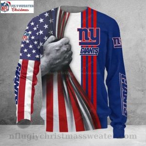 American Flag Pattern New York Giants Ugly Sweater – Team Pride Nation