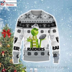 American Football Oakland Raiders Ugly Christmas Sweater- Cute Santa Grinch – Ideal Gift for Him