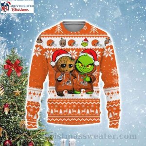 Baby Groot And Grinch Best Friends – Cleveland Browns Christmas Sweater