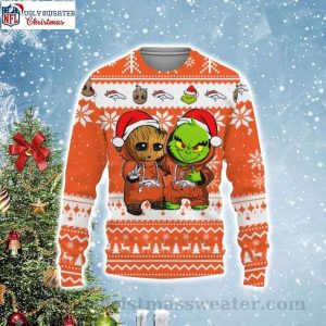 Baby Groot And Grinch Best Friends Denver Broncos Ugly Christmas Sweater