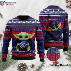 Baby Yoda Graphics Christmas Sweater For Ny Giants Fans