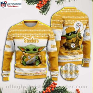Baby Yoda-Inspired Steelers Ugly Christmas Sweater – Unique Gift For Fans