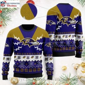 Baltimore Ravens Christmas Sweater – Cozy Snow Pattern Design