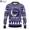 Baltimore Ravens Golden Skull With Santa Hat Ugly Christmas Sweater