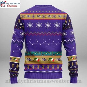 Baltimore Ravens Gifts Ugly Sweater With Grinch Holiday Design 2