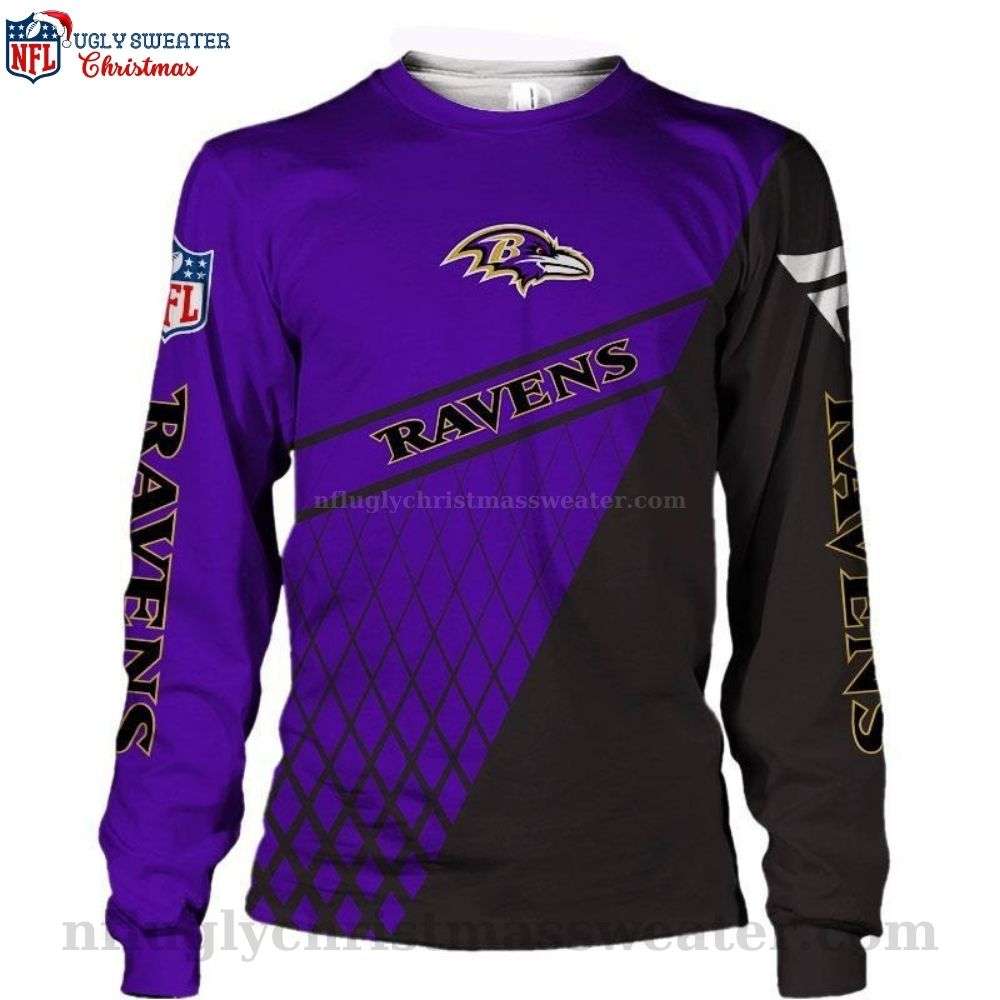 Baltimore Ravens Ugly Christmas Sweater - Logo And Team Colors