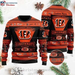 Bengals Fan’s Ugly Christmas Sweater – NFL Cincinnati Football Est 1967 Edition