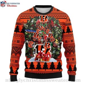 Bengals Holiday Festivities – Ugly Christmas Sweater With Christmas Tree Design