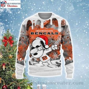 Bengals Peanuts Dabbing Ugly Christmas Sweater – Logo Print Fun