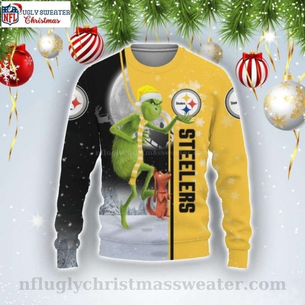 Black And Gold Grinchmas – Pittsburgh Steelers Ugly Sweater