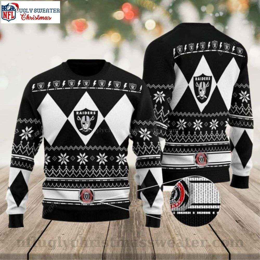 Black White Snowflakes Raiders Ugly Christmas Sweater - A Gift For The True Fans