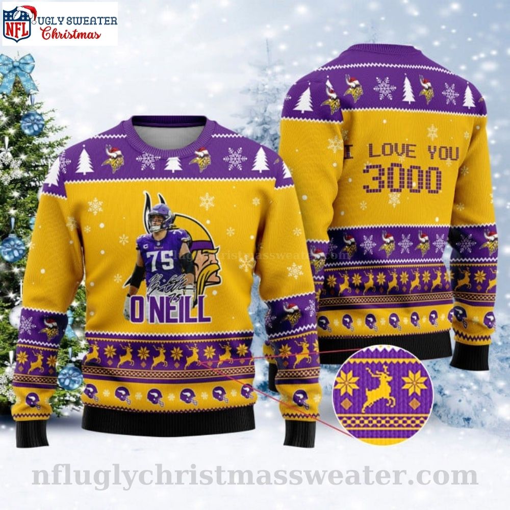 Brian O'Neill I Love You 3000 - Minnesota Vikings Christmas Sweater