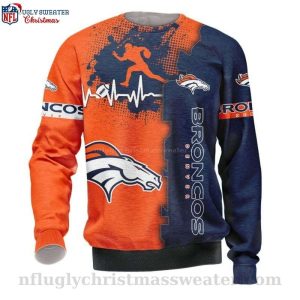 Broncos Ugly Sweater With Logo Print – Unique Denver Broncos Gifts