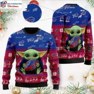 Buffalo Bills Galaxy – Ugly Christmas Sweater With Baby Yoda