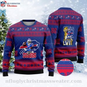 Buffalo Bills Super Bowl LVII Champions 2023 Ugly Christmas Sweater – Stefon Diggs Edition