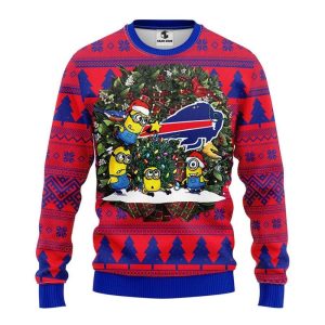 Buffalo Bills Tree Ball Ugly Christmas Sweater With Wreath Design