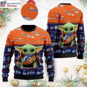 Celebrate Christmas With Denver Broncos – Baby Yoda Ugly Sweater