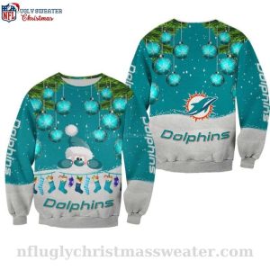 Celebrate The Season With A Miami Dolphins Christmas Santa Graphic Sweater