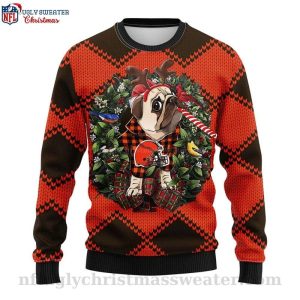 Celebrate With Cleveland Browns – Pub Dog Graphic Ugly Christmas Sweater