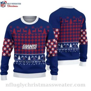 Check Pattern Ny Giants Ugly Christmas Sweater Gift For Him