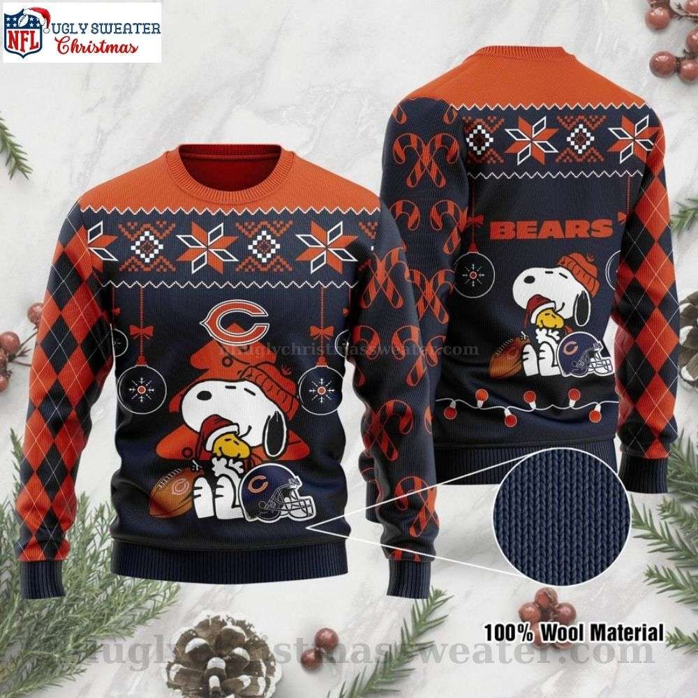 Chicago Bears Christmas Gifts - Charlie Brown And Snoopy Bears Sweater