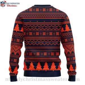 Chicago Bears Christmas Sweater Logo Print With Grateful Dead Theme 2