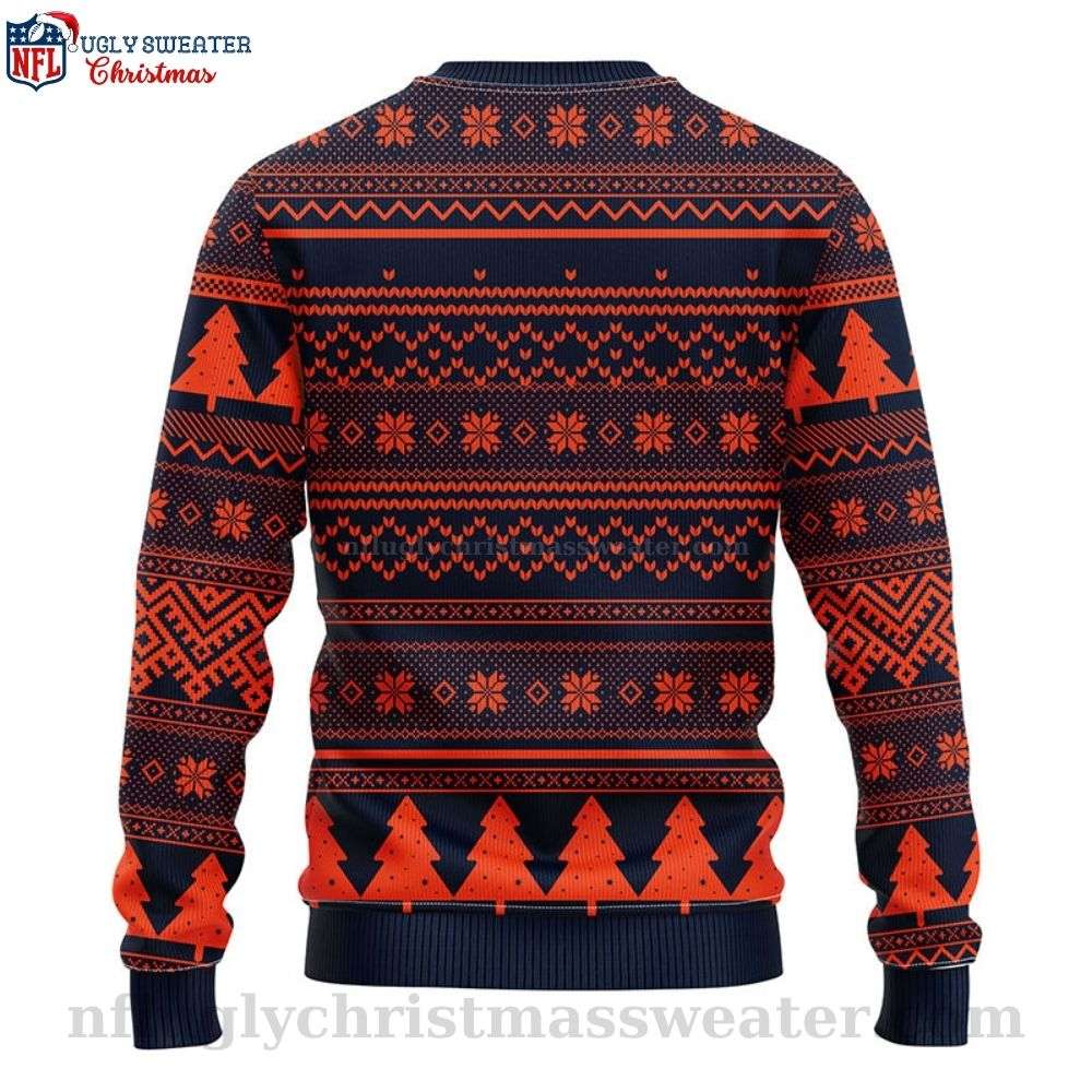 Chicago Bears Christmas Sweater - Logo Print With Grateful Dead Theme