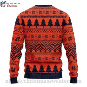 Chicago Bears Christmas Sweater Logo Print With Tree Ball Christmas 2