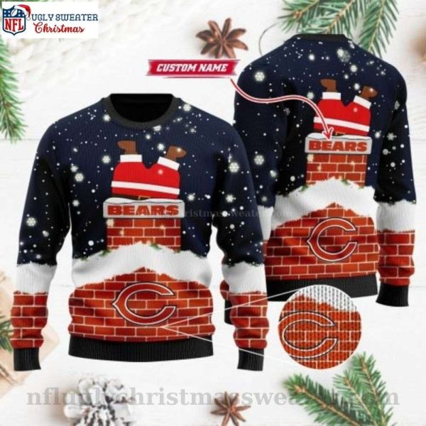 Chicago Bears Santa Claus Ugly Christmas Sweater – Personalized Logo Print