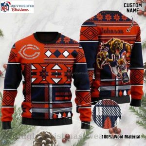 Chicago Bears Ugly Christmas Sweater – Custom Name Chicago Bears Graphic