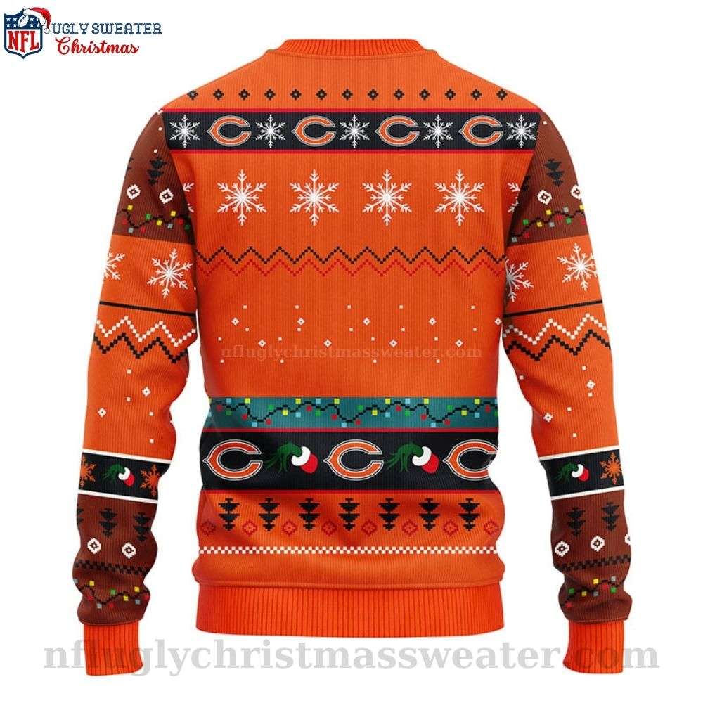 Chicago Bears Ugly Christmas Sweater - Logo Print, 12 Grinch Xmas Day