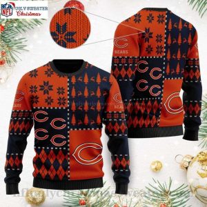 Chicago Bears Ugly Christmas Sweater – Logo Print And Christmas Motifs