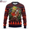 Chicago Bears Ugly Christmas Sweater – Logo Print With Grinch And Scooby-Doo