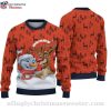 Chicago Bears Ugly Christmas Sweater – Logo Print With Santa Skulls