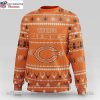 Chicago Bears Ugly Christmas Sweater – Reindeer Pattern With Festive Snow
