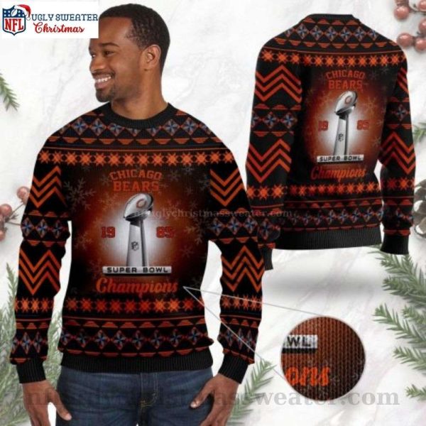 Chicago Bears Ugly Christmas Sweater – Super Bowl Champions Edition