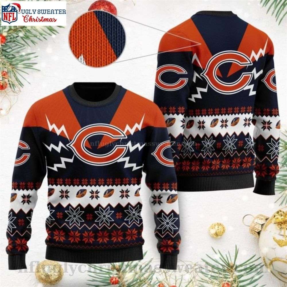 Chicago Bears Ugly Sweater For Him - Logo Print Design