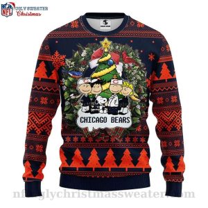 Chicago Bears Ugly Sweater Logo Print With Snoopy Dog 1