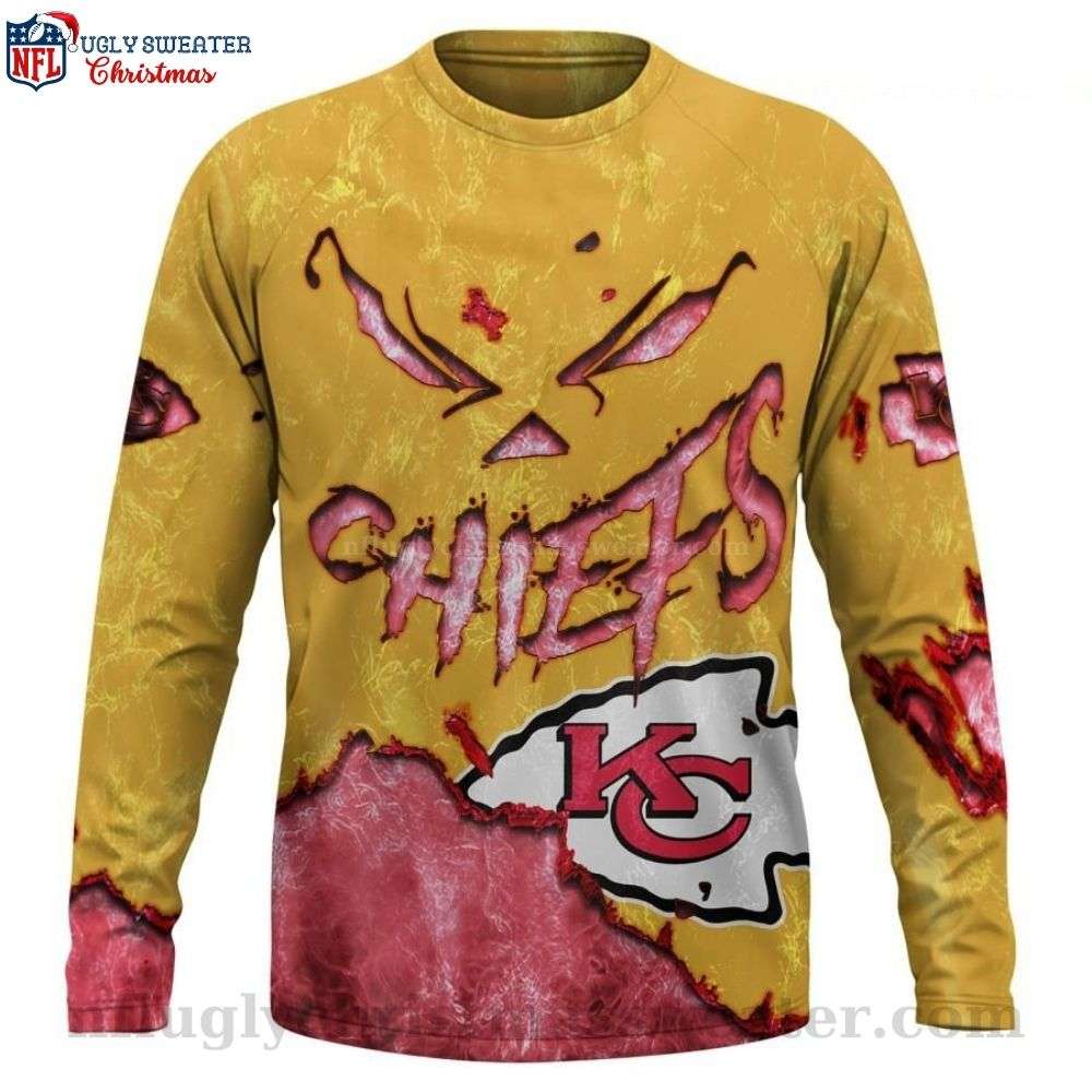 Chiefs Kingdom Halloween Ugly Sweater - Spooky Apparel