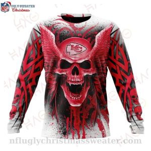 Chiefs Kingdom Skull Art Ugly Sweater – Festive Team Apparel