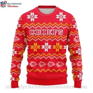 Chiefs Kingdom Winter Wonderland – Ugly Sweater With Snowflake Pattern