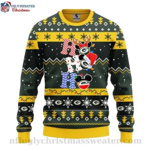 Christmas Ho Ho Ho Mickey Mouse Disney Packers Ugly Xmas Sweater 1