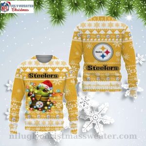 Christmas Light Delight – Pittsburgh Steelers Baby Yoda Ugly Christmas Sweater