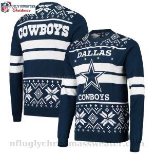 Christmas Light NFL Dallas Cowboys All Over Print Ugly Christmas Sweater