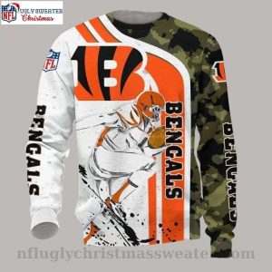 Cincinnati Bengals Army-Inspired Ugly Christmas Sweater For Him