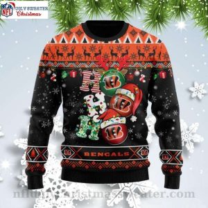 Cincinnati Bengals Ho Ho Ho Xmas Sweater – Logo Print Ugly Sweater
