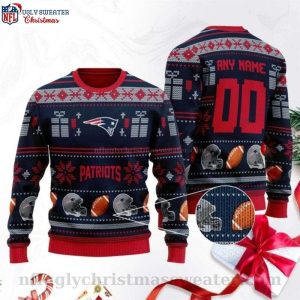Classic Design New England Patriots Logo Print Personalized Ugly Sweater